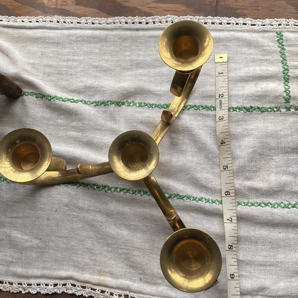 VTG Solid Brass Made in India Candelabra that holds 4 Candlesticks! - Picture 9 of 10